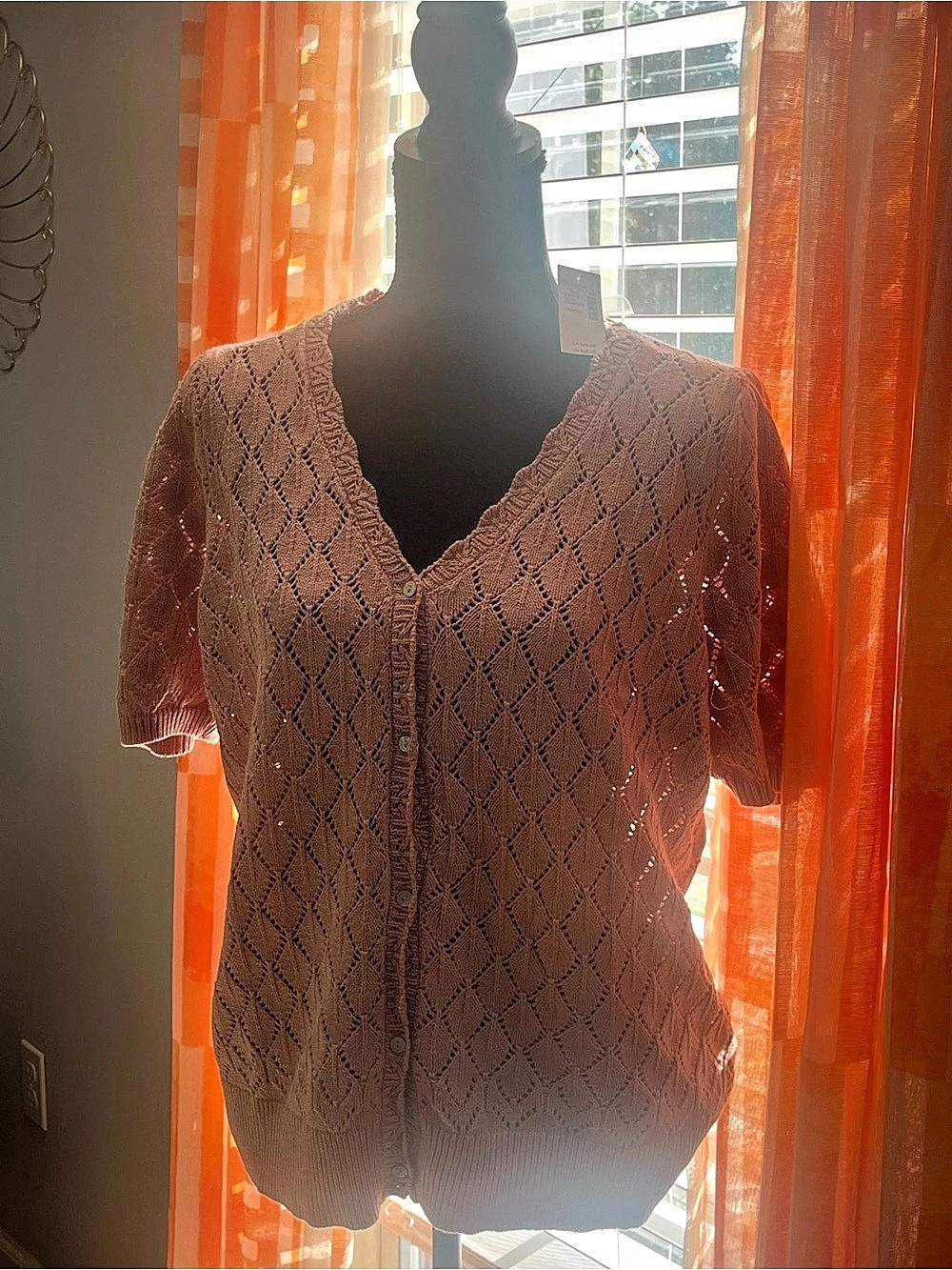 Maurices Open Front Knit Cardigan Pink Size Large NWT